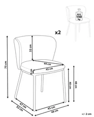 Esszimmerstuhl 2er Set MINA Stoff Taupe_957040