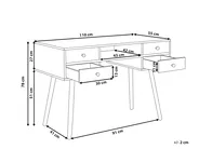 Schreibtisch LEVIN 110 cm 55 cm mit Schubladen Weiß_800483
