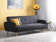 Sofa Bed 3 Seater FLORLI Fabric Black_704142