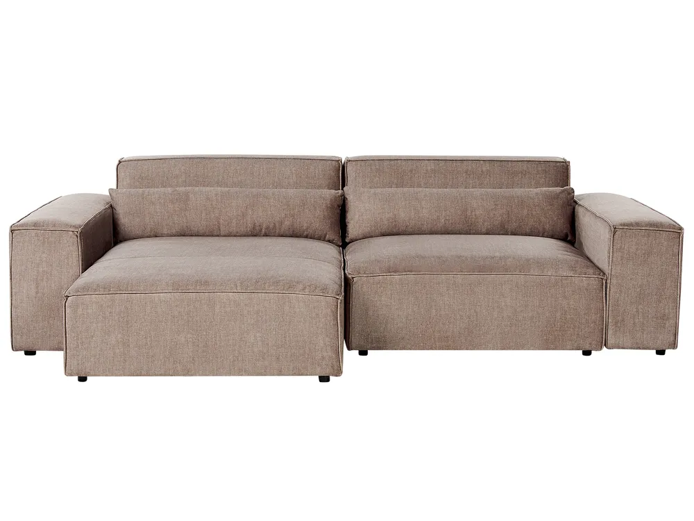 Modul Ecksofa 3-Sitzer HELLNAR Stoff Hellbraun rechtsseitig