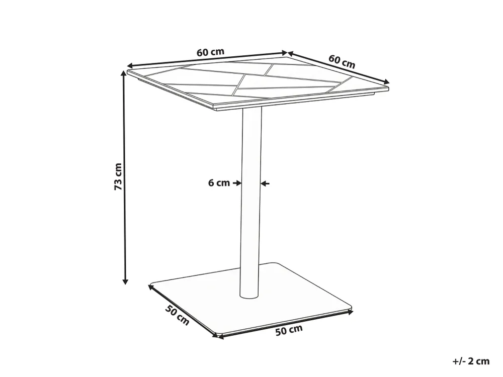 Outdoor Bistrotisch STINTINO  60 cm 60 cm Metall Schwarz_1179471