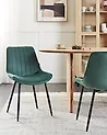 Set of 2 Dining Chairs DUBROVNIK Velvet Emerald Green