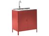 Outdoor-Küchenschrank mit Spüle VILAMA Rot Metall