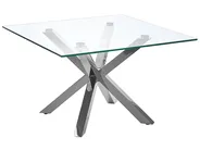 Coffee Table STARLIGHT Tempered Glass Silver_798467