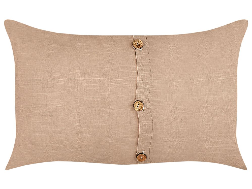 Lot de 2 coussins décoratifs BANORI 30 x 50 cm Lin Beige Unicolore