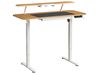 Electric Adjustable Standing Desk WILBANKS 120 cm 60 cm with USB Port Light Brown/ White
