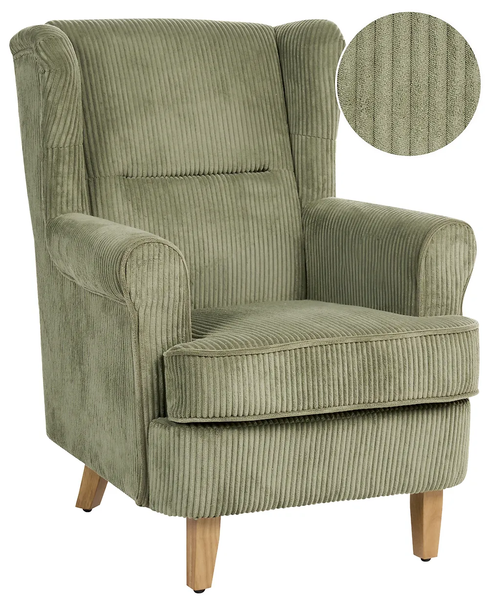 Ohrensessel ABSON Cord Grün
