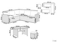 Lounge Set mit Tisch und Ottomane 5-Sitzer BARDI inkl. Kissen Polyrattan Braun_820365