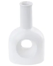 Flower Vase THEBES 22 cm Ceramic White_845394