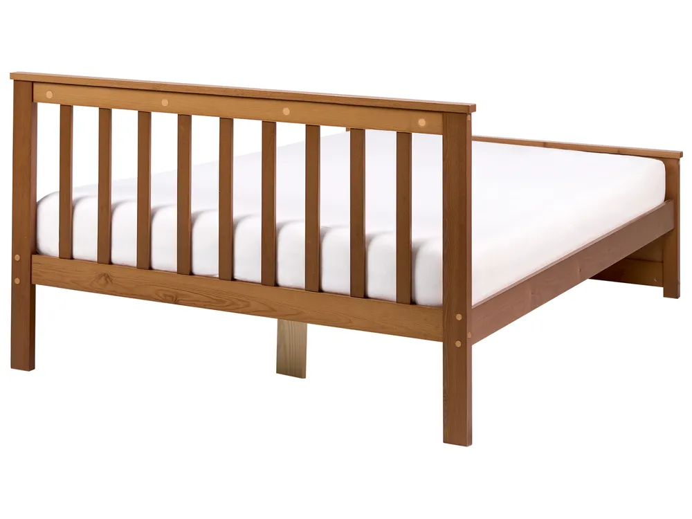 Bett mit Lattenrost Kiefernholz OLENDON 120 x 200 cm Braun_1068929