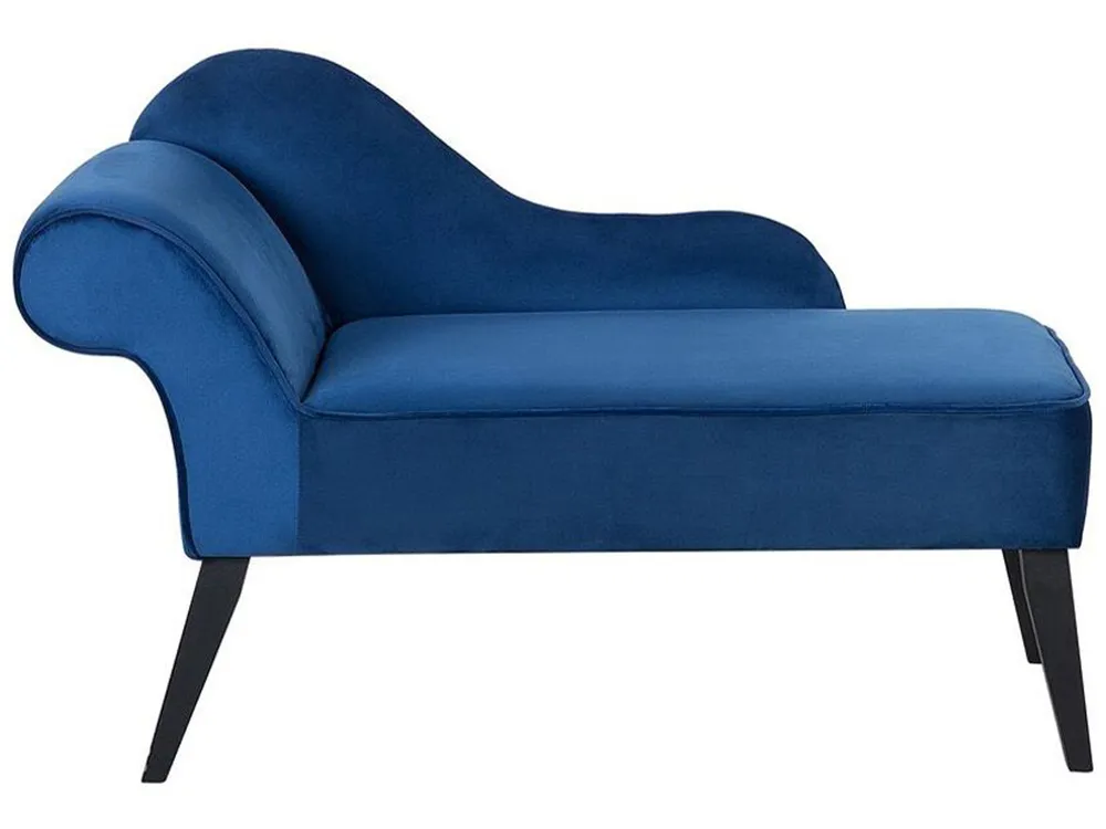 Linksseitige Chaiselongue BIARRITZ Samtstoff Marineblau