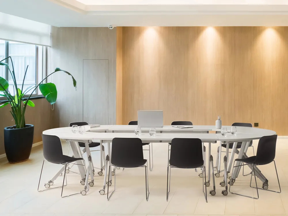 Zusammenklappbarer Schreibtisch BENDI 180 cm 60 cm mit Rädern Weiß_992766