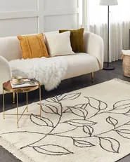 Teppich SAZLI Beige 160 x 230 cm Baumwolle_839793