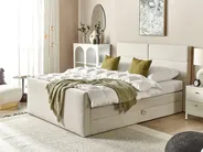 Boxspringbett mit Stauraum ARISTOCRAT Stoff Hellbeige 160 x 200 cm_873597