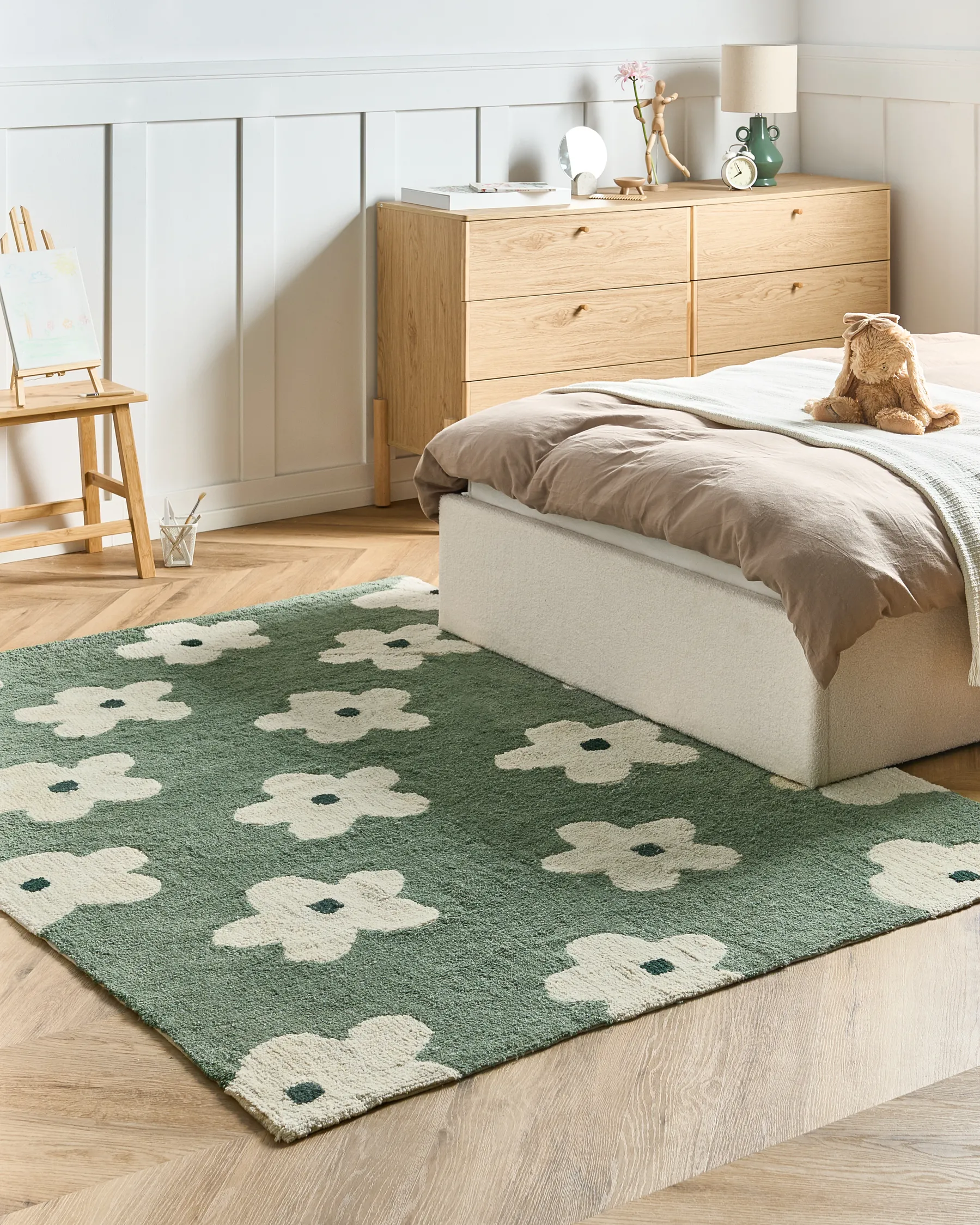 Kids Rug MOKHVA Green 160 x 230 cm Cotton_1061158
