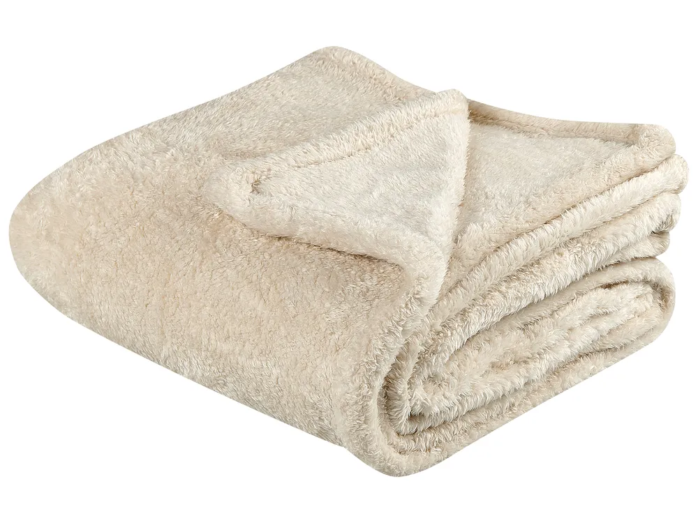 Blanket NAMDU 125 x 150 cm Light Beige - Beliani.dk