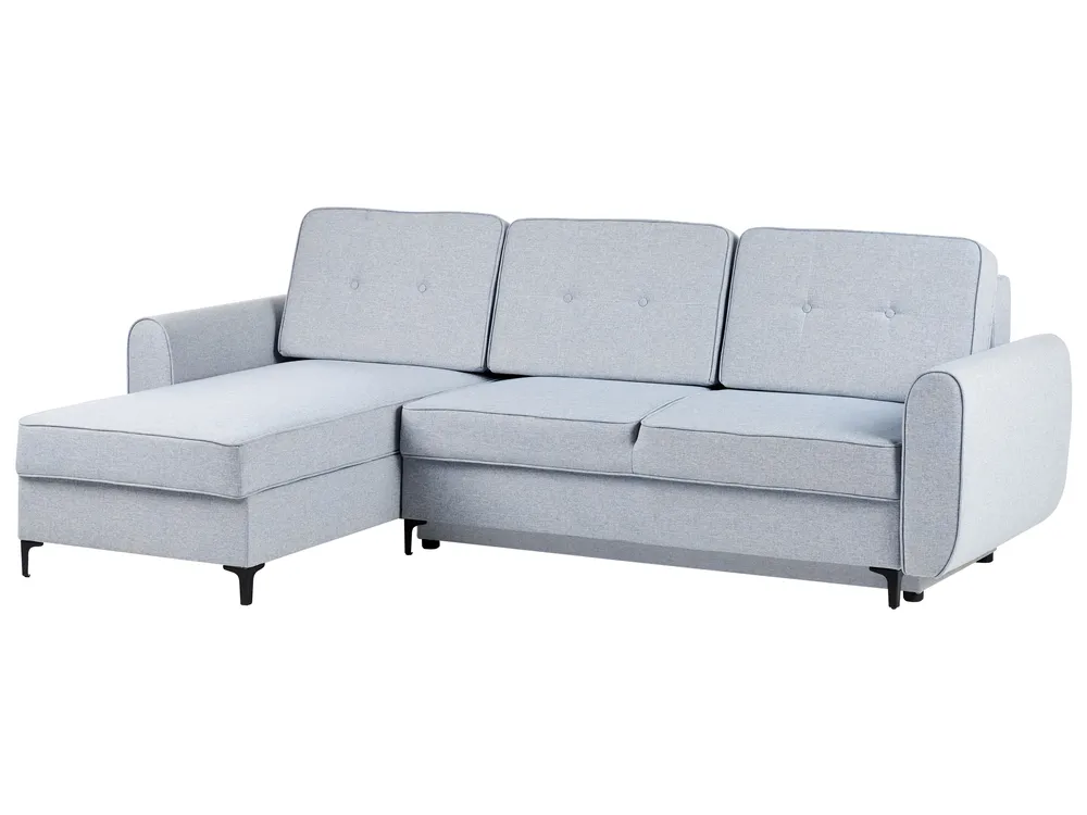 Corner Sofa Bed 3 Seater SIMRIS with Storage Fabric Light Blue Right Hand_950975