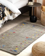 Teppich SEYMEN Grau 80 x 150 cm Gabbeh Wolle_856061