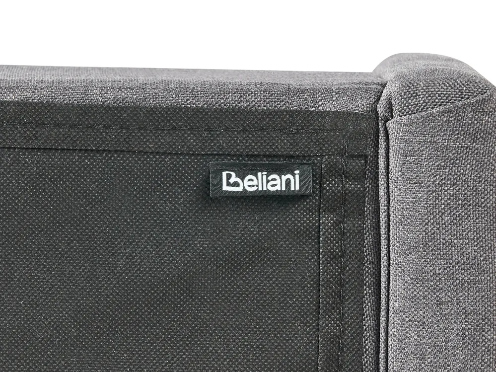 Bed with LED BEAULIEU Fabric Dark Grey 180 x 200 cm (EU Super King) with USB Port with Storage_993596