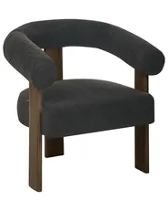 Sessel ILBRO Bouclé Schwarz / Dunkelbraun_984766