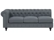 Corner Sofa 6 Seater CHESTERFIELD Fabric Grey Left Hand_706658