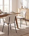 Esszimmerstuhl 2er Set KIANA Stoff Hellbeige