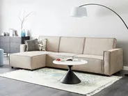 Eckschlafsofa 3-Sitzer ROMEDAL II Stoff Beige rechtsseitig_971608