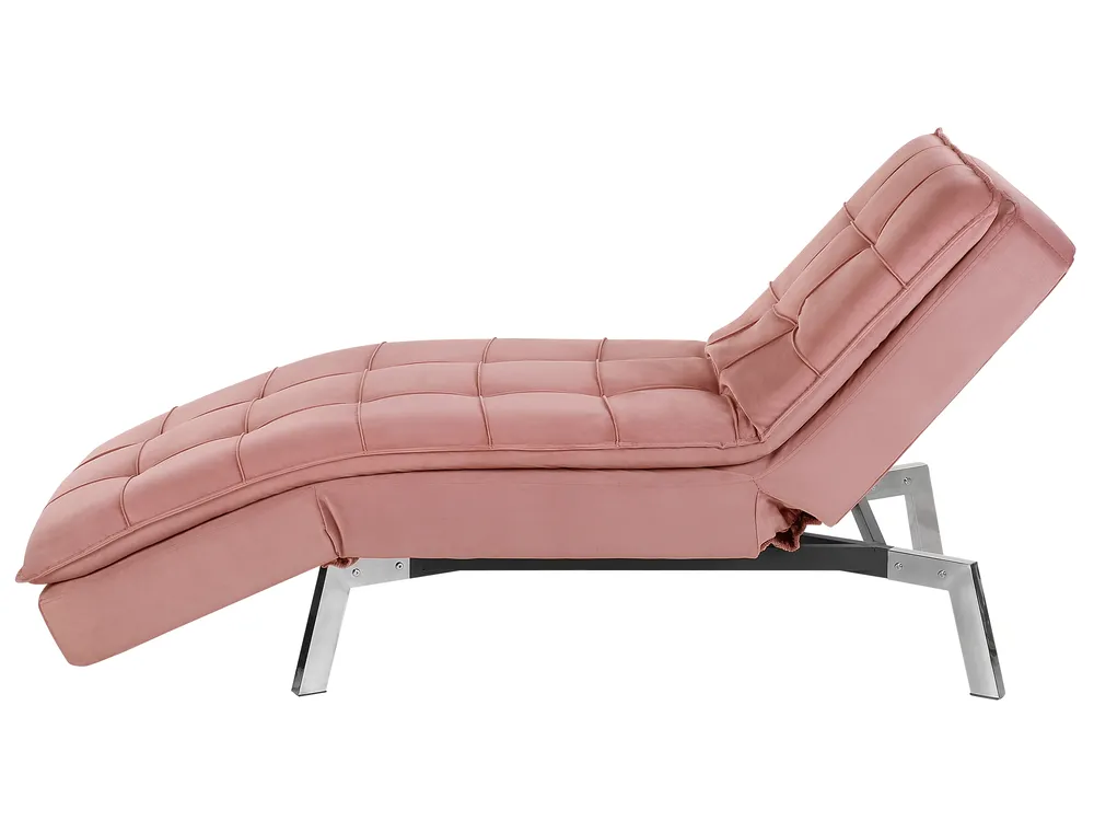 Chaiselongue LOIRET Samtstoff Rosa_760199