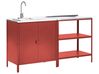 Outdoor-Küche 2er Set mit Spüle VILAMA Rot Metall