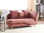 Rechtsseitige Chaiselongue MERI mit Stauraum Samtstoff Rosa_931636
