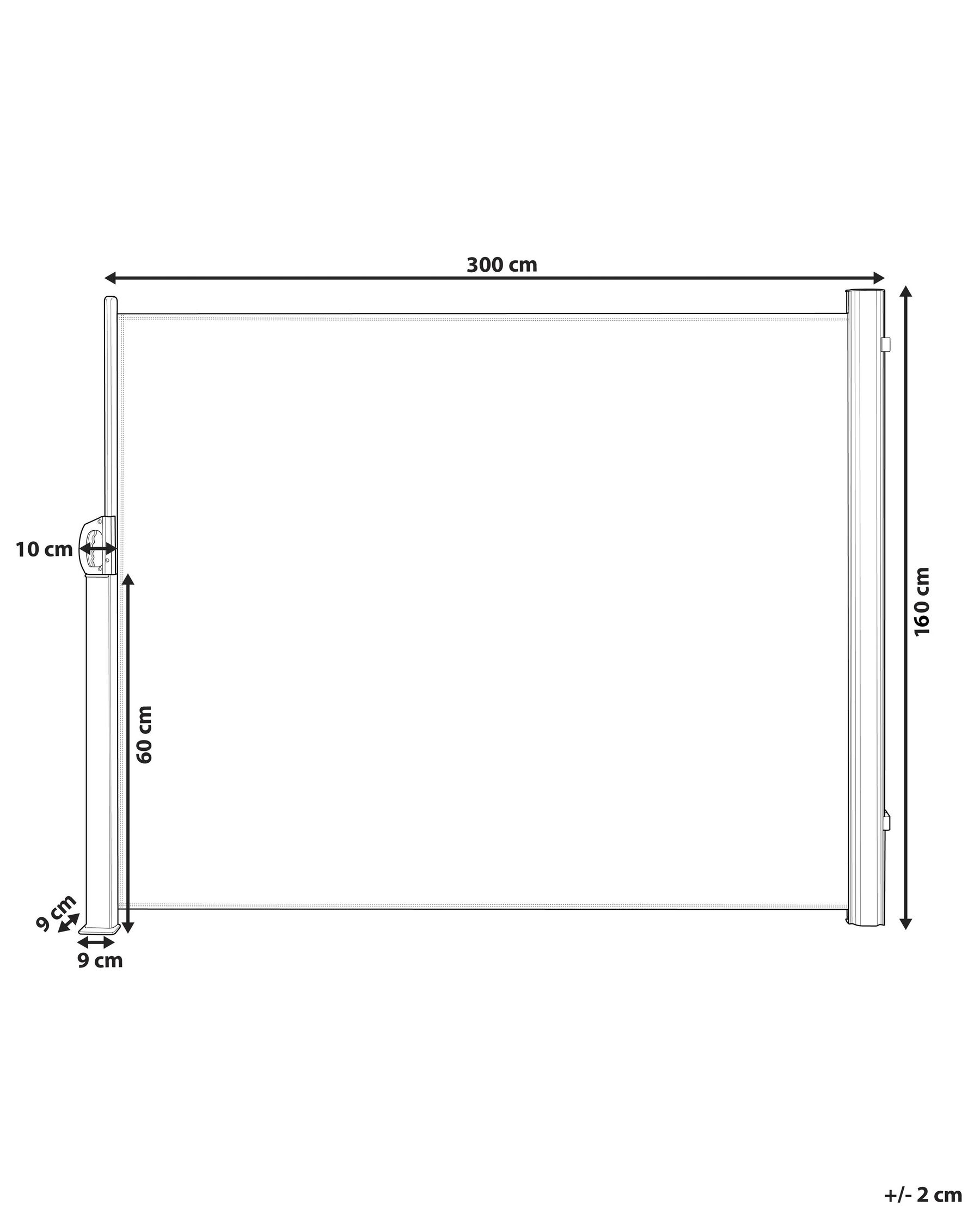 Seitenmarkise DORIO 305 cm 160 cm Graphitgrau_811860