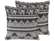 Dekokissen 2er Set ATABAGI 45 x 45 cm Baumwolle Schwarz Orientalisches Muster_802276