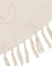 Teppich HARRAN Hellbeige ø 140 cm Baumwolle_840594