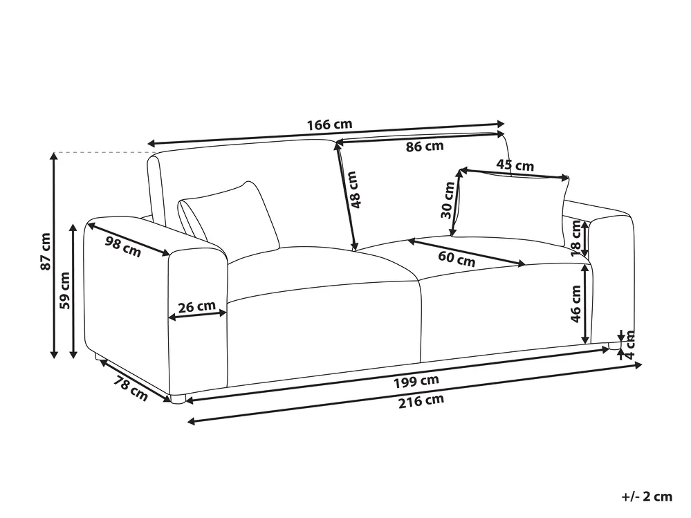 3-Sitzer SANDORA Cord Grau_969134