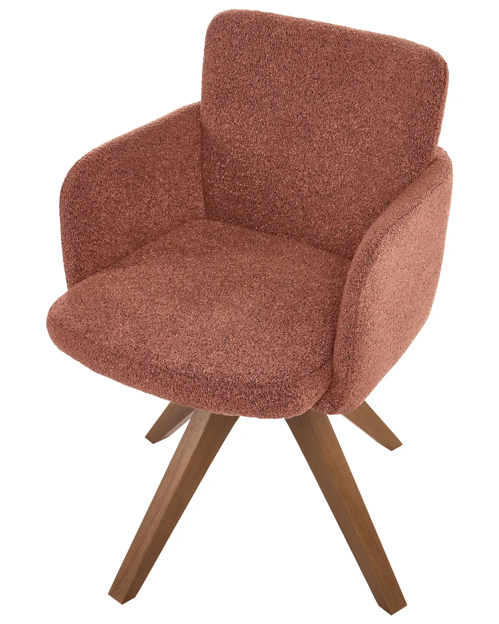 Esszimmerstuhl 2er Set drehbar EVELYN Bouclé Orange_1125762