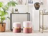 Pouf mit Stauraum 2er Set WICHITA Samtstoff Rosa