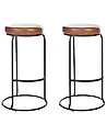 Set mit 2 Barhockern MILROY Kunstleder Braun