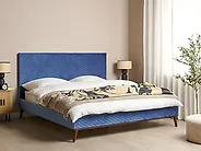 Bed Velvet BAYONNE 180 x 200 cm (EU Super King) Blue_1187197