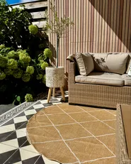Outdoorteppich GWALIOR Beige ø 120 cm_1031301