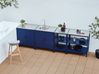 Outdoor-Küche 4er Set mit Spüle VILAMA Blau Metall