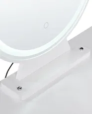Schminktisch mit Spiegel und Hocker ROSEY LED Weiß_1071075