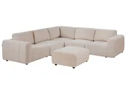 Modul Ecksofa 5-Sitzer KIVVIK mit Ottomane Bouclé Beige rechtsseitig_1045772