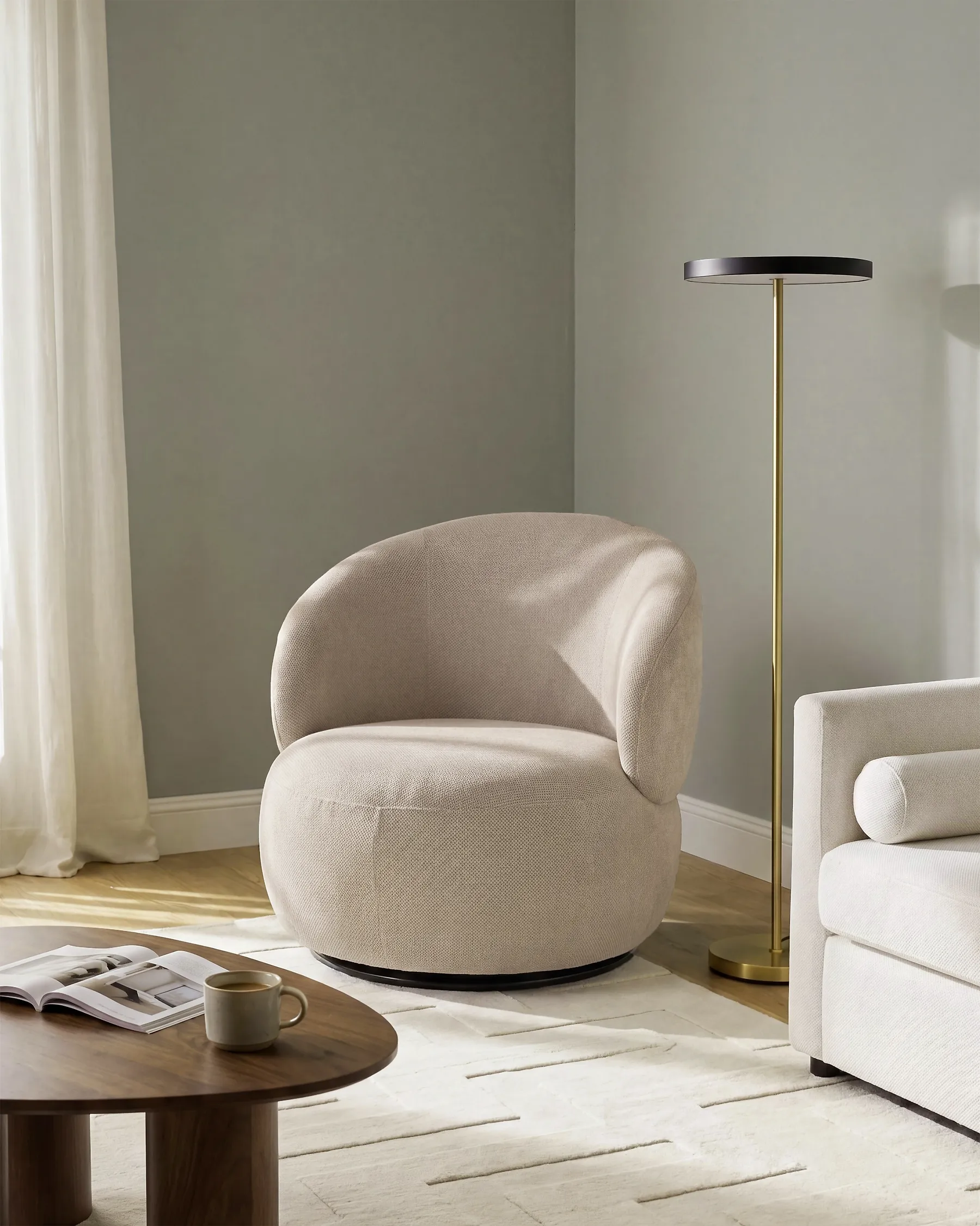 Swivel Armchair VAMMALA Taupe_1164570