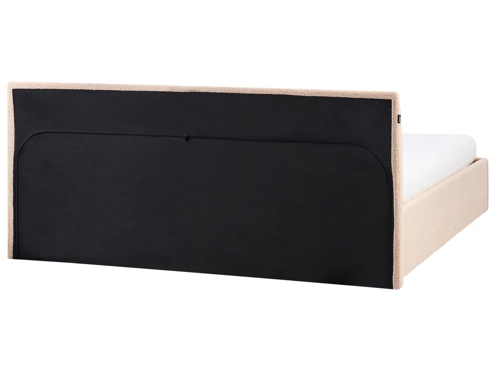 Bett mit Stauraum ORBEY Bouclé Beige 180 x 200 cm_964721