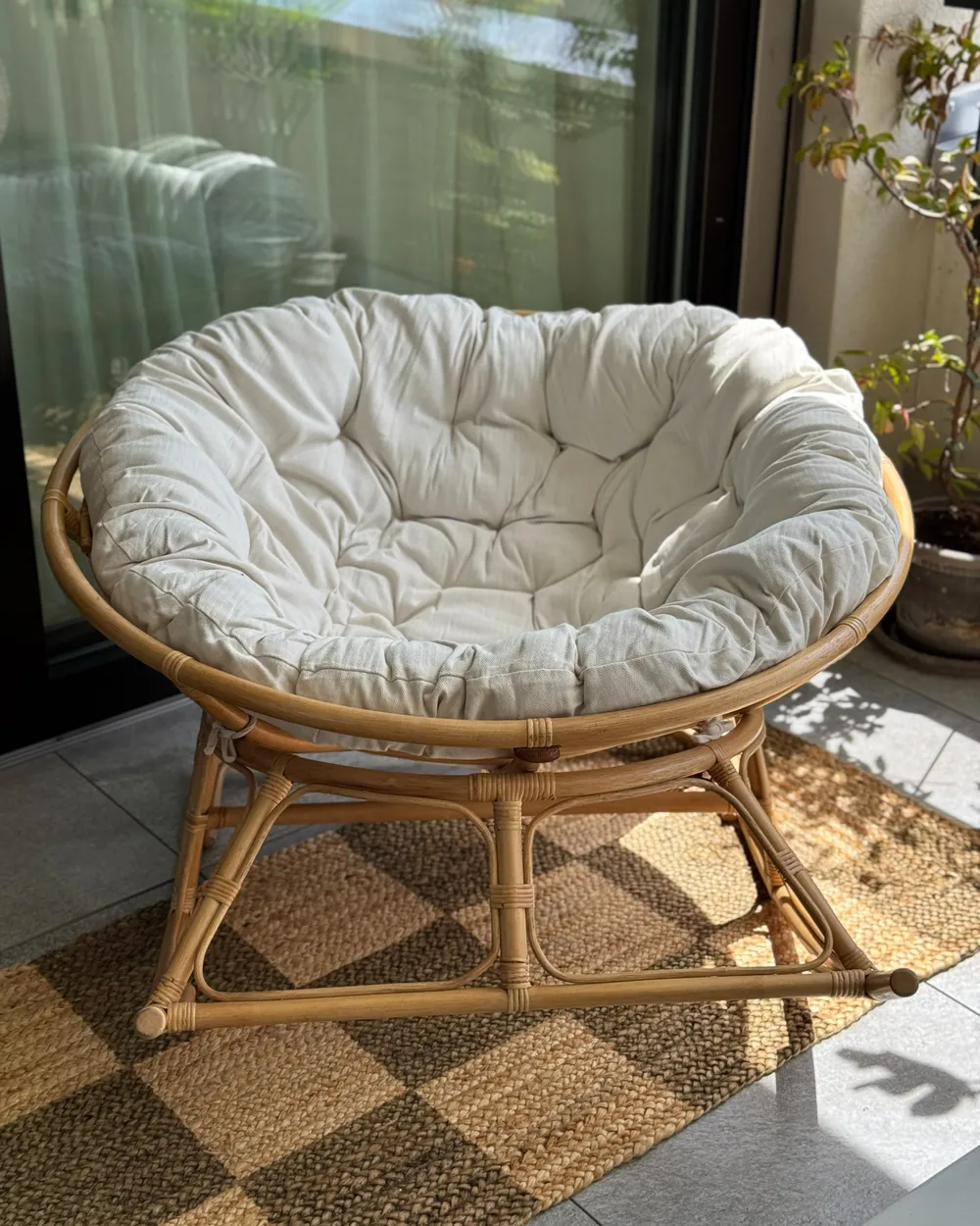 Schaukelsessel ORVIETO Rattan Naturfarben_983452