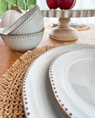 Tafelservice 24-teilig CHERVIL Steinzeug Hellblau_1022680
