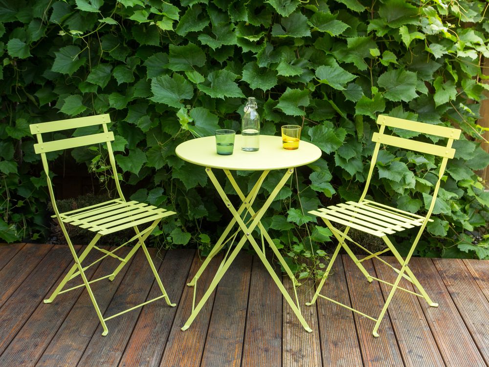 Bistro Set Folding FIORI Metal Lime Green