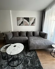 Ecksofa 3-Sitzer SATER Chenillegewebe Taupe linksseitig_1052558