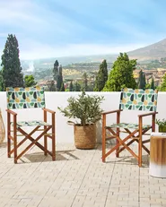 Set of 2 Garden Chairs CINE Acacia Wood Multicolour_819198