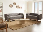Sofa Set 5-Sitzer ALNOR Chenillegewebe Braun_1019075